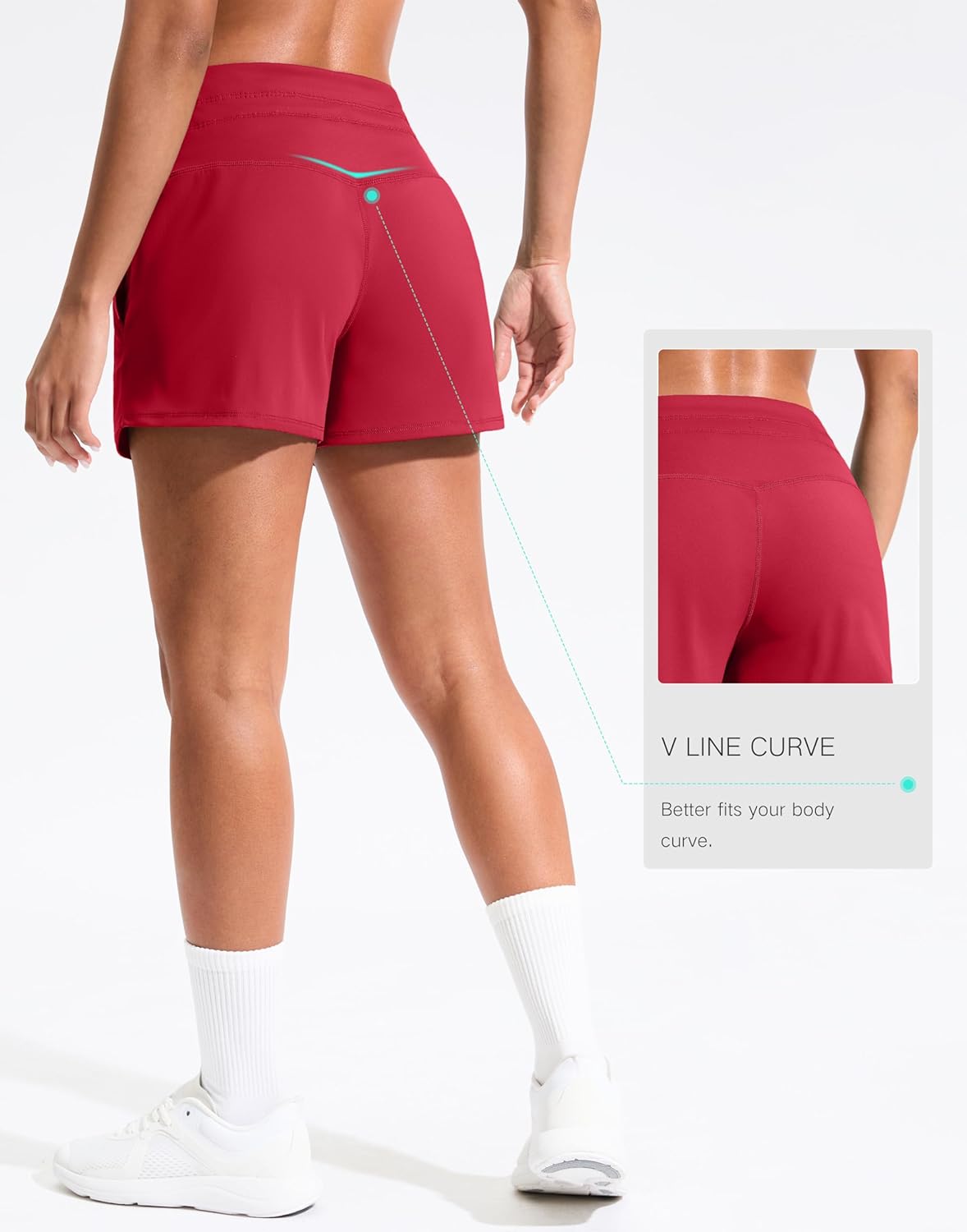 Soothfeel Women's Athletic Running Shorts with Pockets 3.5" Quick Dry High Waisted Workout Active Gym Shorts for Women - Image 3