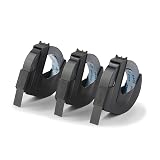 DYMO Self-Adhesive Embossing Labels White Print on Black Tape 3/8-Inch x 9.8-Foot Roll 3 Pack – view 2