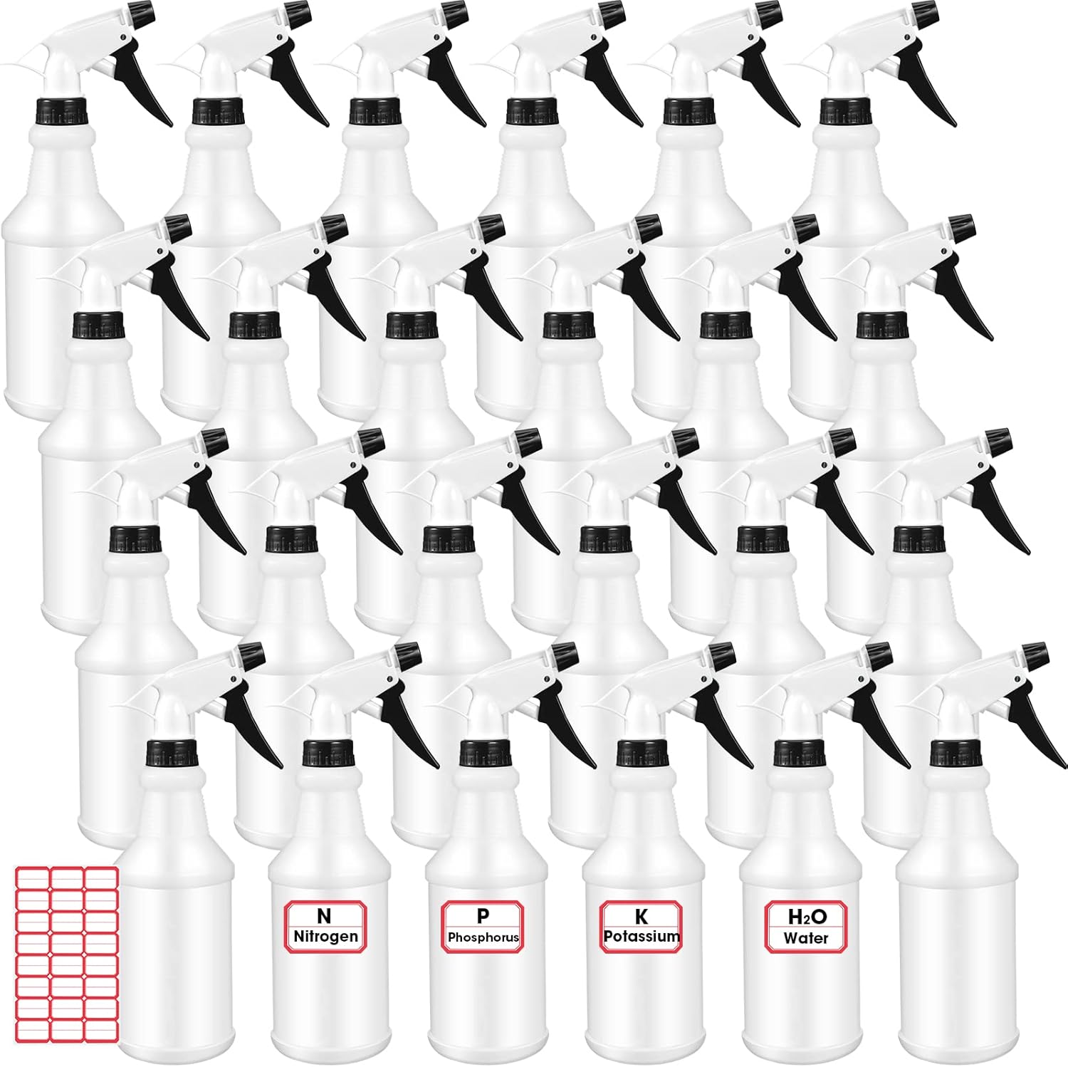 Rtteri 24 Pcs 16 oz Plastic Spray Bottles Leakproof Empty