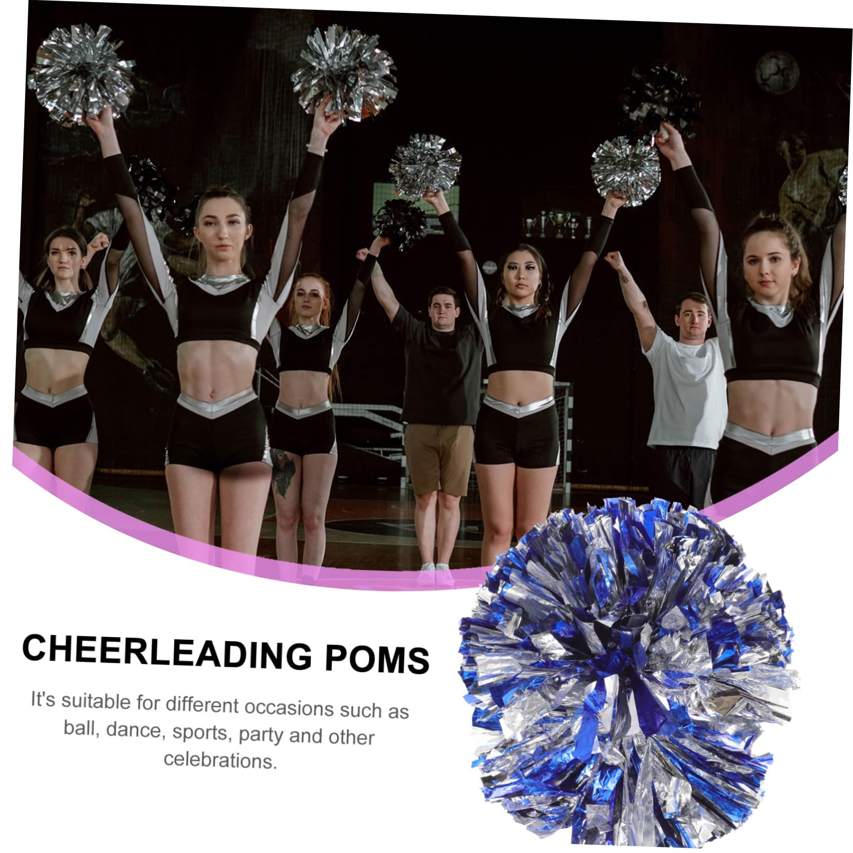 Amazon.com : BESPORTBLE 2Pcs Blue and White Cheerleading Pom Poms