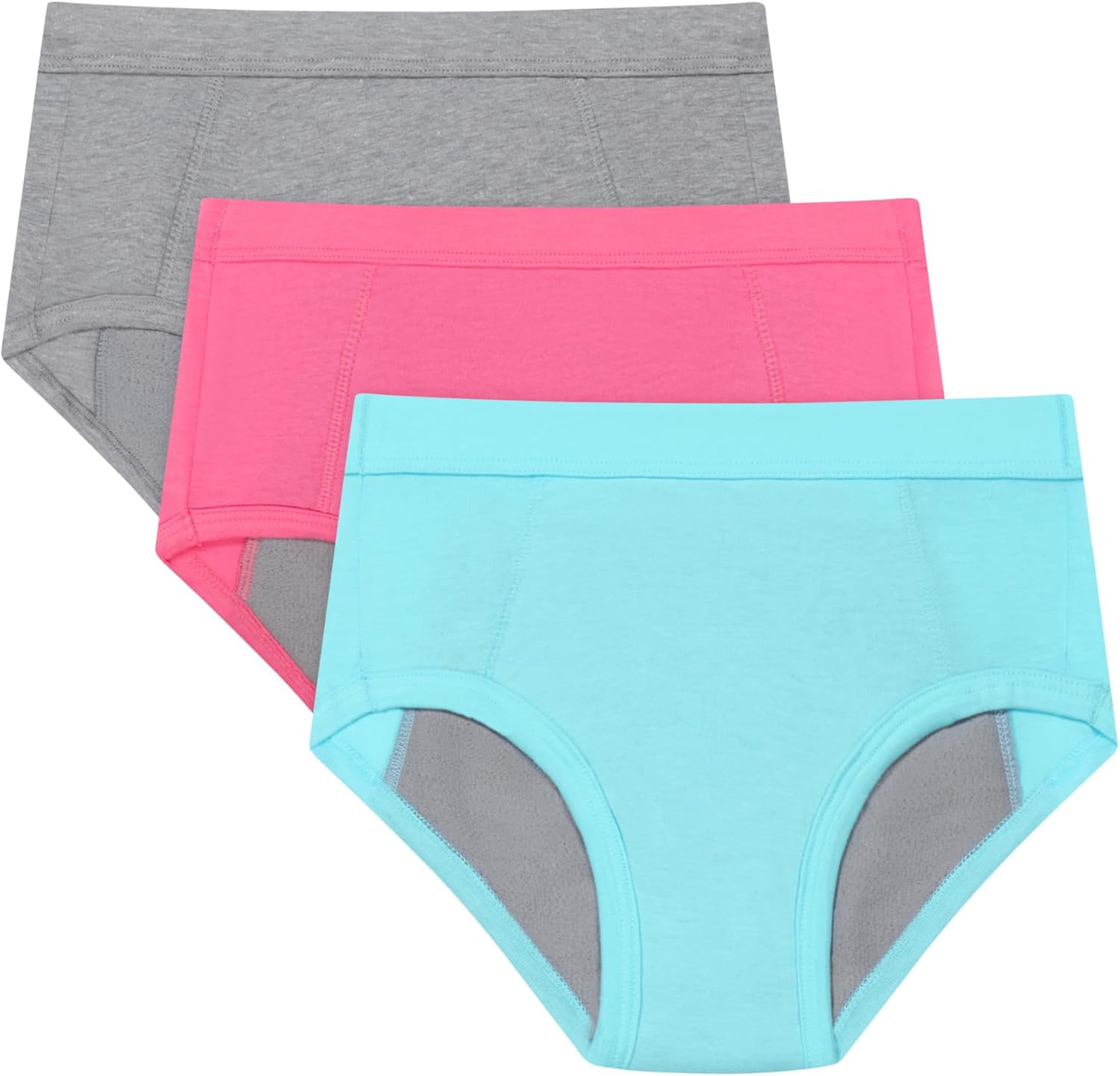 Hanes girls Absorbency Briefs Underwear, 3 Pairs, Confident Nights Cotton Overnight Underwear for Girls - Image 3