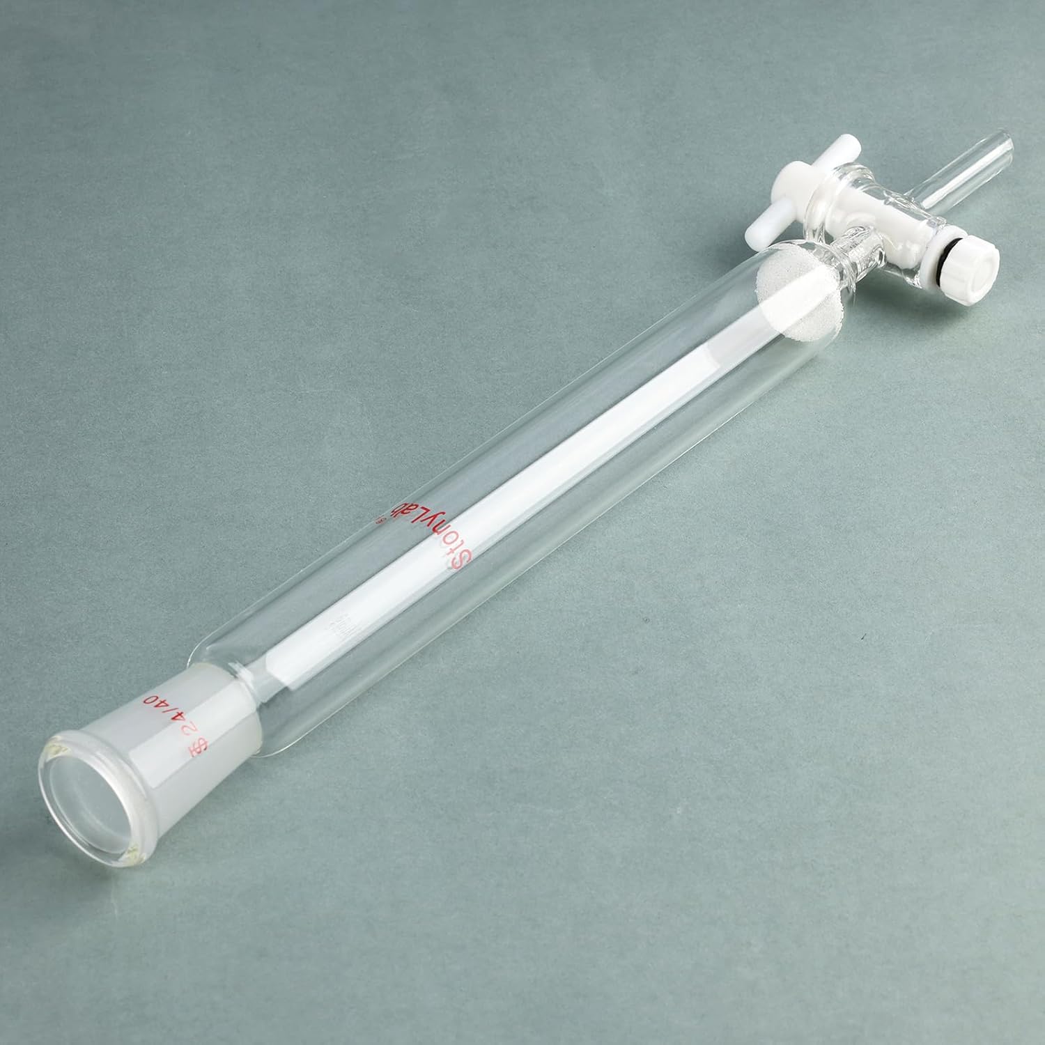 stonylab Chromatography Column, 1 inch Inner Diameter, 8 inch Length, G2 Sand Plug, 24/40 Standard Taper Joint, Borosilicate Glass, for High-Precision Liquid Separation and Laboratory Applications