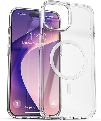 ENCASED Funda de privacidad, diseñada para iPhone 15 Plus (2023), funda transparente delgada con protector de pantalla antiespía, vidrio templado 9H