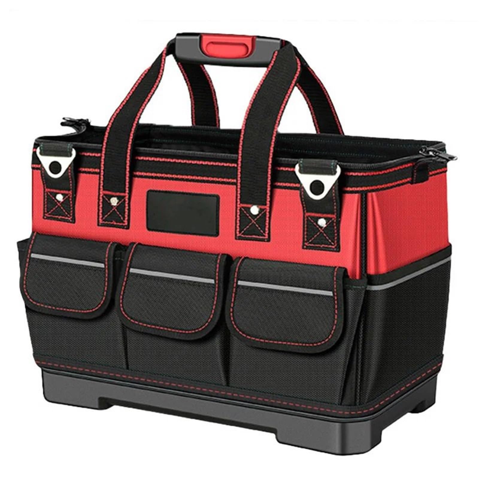 Borsa portautensili, borsa portautensili a bocca larga con base rigida in ABS, adatta per elettricisti, idraulici, proprietari di casa Tool scatola per l'organizzazione