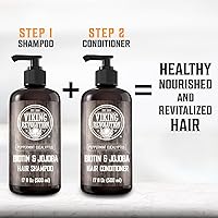 Vista 6 de Viking Revolution Biotin - Acondicionador para hombre, eucalipto y menta con aceites de jojoba y menta, para cabello seco (17 onzas)