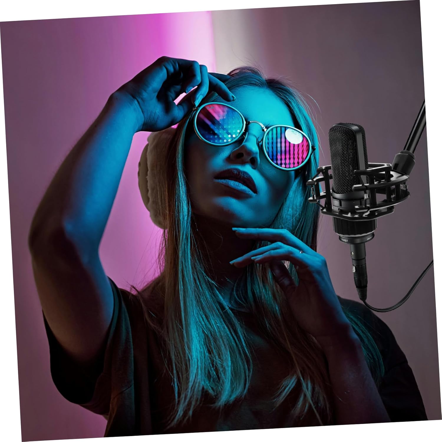 4pcs Gaming Microphone Vibration Mount Holder Mic Clip for Recording Podcasting Broadcasting