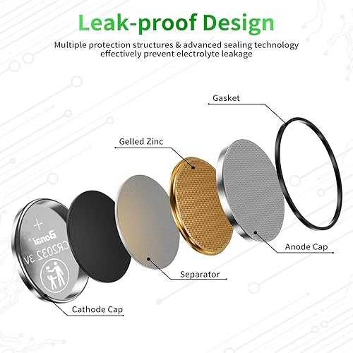 Miniatura 4 de BONAI Batería CR2032 3V Batería de litio Batería de botón de moneda 30