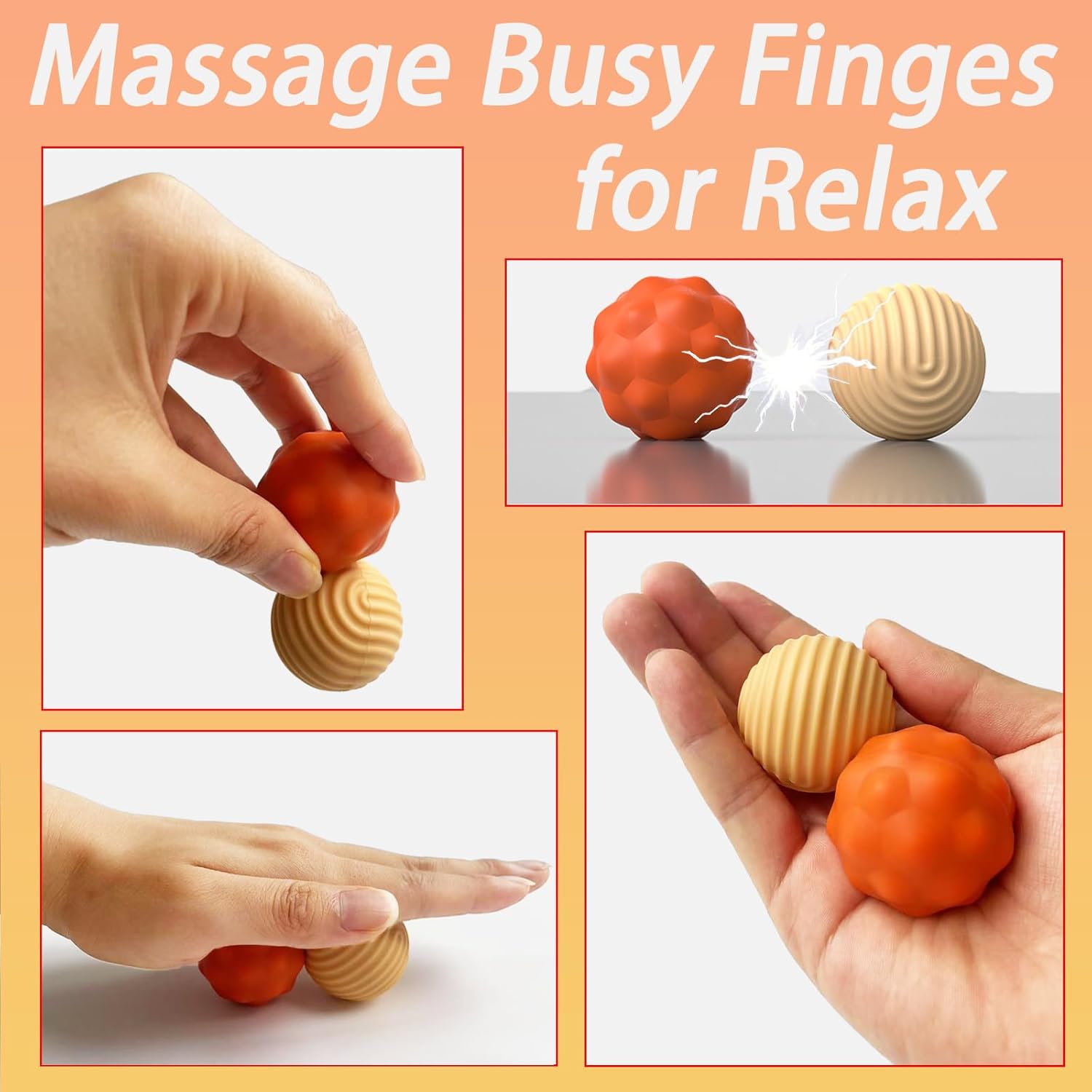 Large Silicone Magnetic Balls Fidget Toys for Adult &Teens -2 Pcs Stress Balls Sensory Toys for Autism ADHD Anxiety , Quiet Desk Fidgets for Office Stress Relief, Cool Gadgets for Men Women(40mm) - Image 2