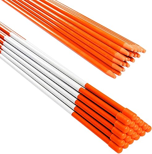 Tingyuan Marcadores de entrada con cinta reflectante de fibra de vidrio con estacas de nieve (100, 48 pulgadas)