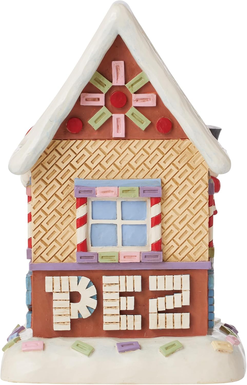 Enesco PEZ by Jim Shore Collection PEZ Candy Christmas House Snowman and Santa Figurine- Stone Resin Hand Crafted Painted Figurines Christmas Village Houses Accessory Home Decor, 6.125 Inch