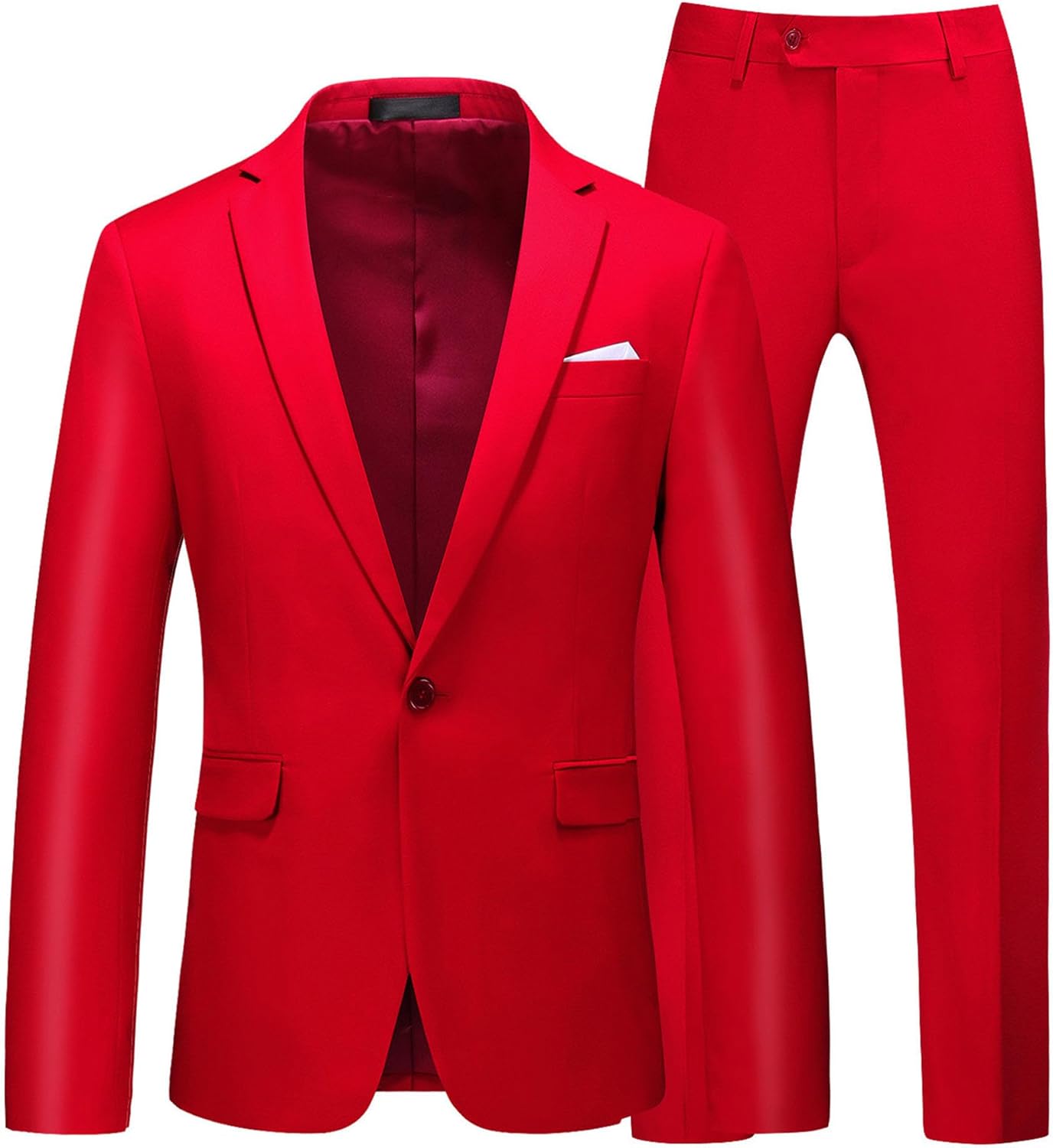 JEsilunmaMY Mens Slim 2 Piece Dress Suit Notch Lapel Business Formal Blazer Pants Sets Tuxedo Suits for Wedding Prom Dinner