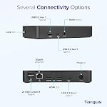 Targus Universel USB-C DV4K Station d'amarrage avec 65W PD – Double 4K HDMI, 100W AC Adaptateur, USB-A & USB-C Ports, Ethernet Gigabit, Audio – DisplayLink Jeu de puces - DOCK310USZ