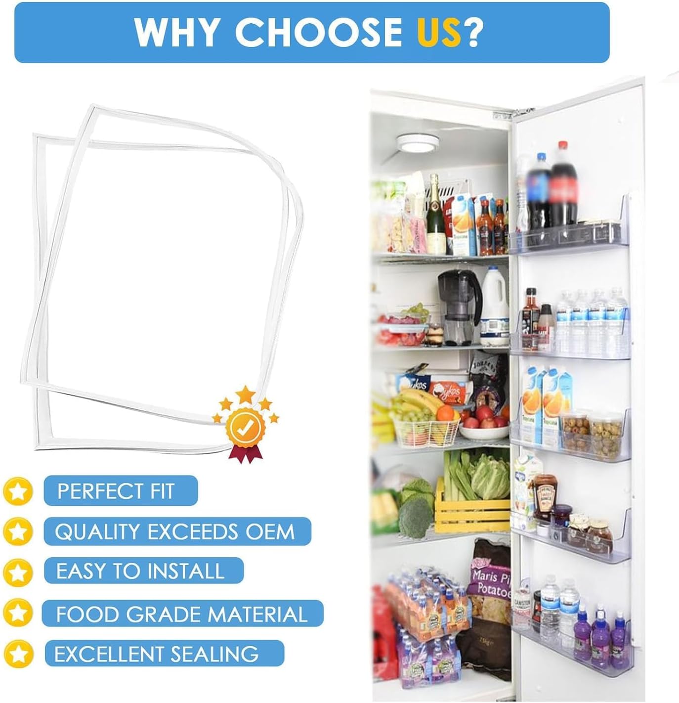 Magnetic Gasket Replacement Door Gasket for Cooler and Freezer,Custom Made to Your Size