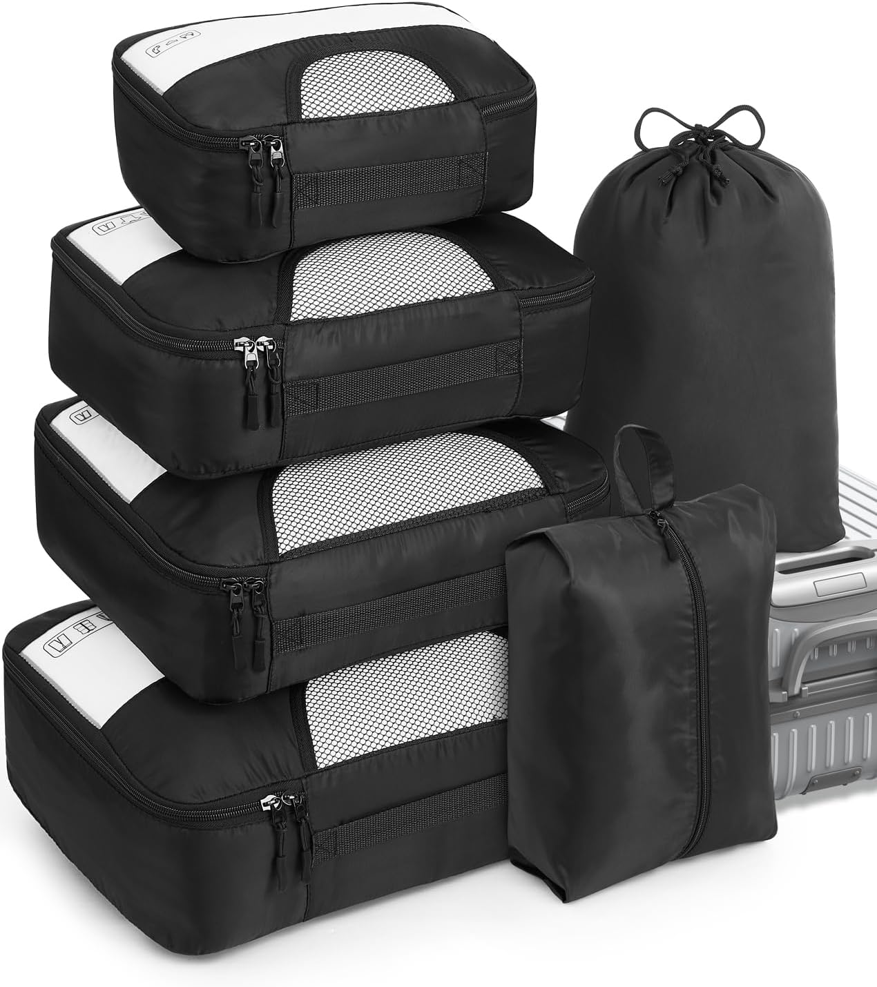 6 Set Packing Cubes for Suitcases, Travel Organizer Bags for Carry on