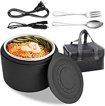 Gamelle Chauffante Électrique, 80W 1200 ml Lunch Box Chauffante, Boîte à Lunch Electrique, Boîte Chauffante Repas Portable, Boite Repas avec Fourchette et Cuillère pour Bureau, Voiture, Voyages, Gym