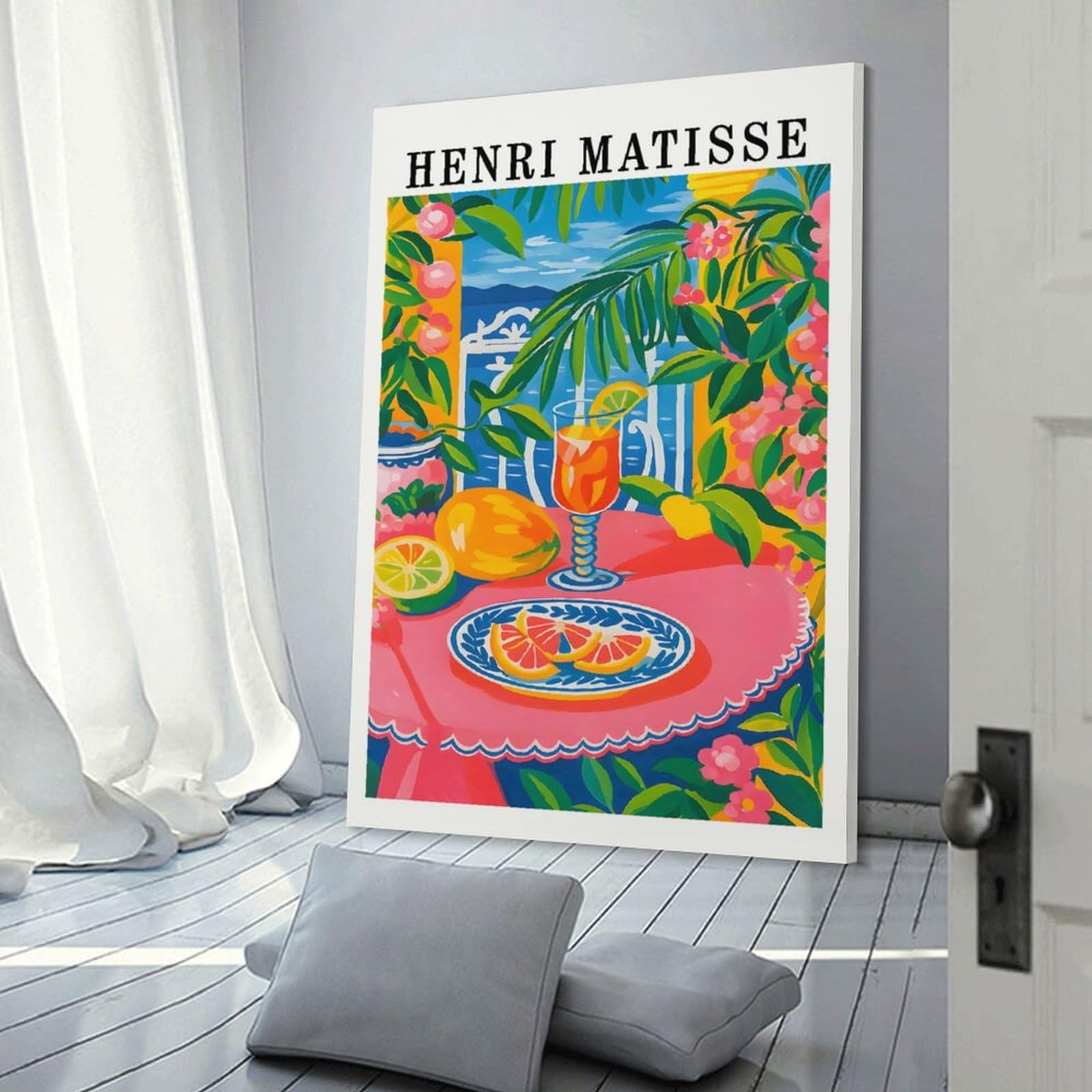 Junmoney Canvas Wall Picture Henri Matisse Still Life with Fruit, 08x12inch(20x30cm), for Calm Bedrooms, Home Corners Or Flats, Decorative Wall Art for Cosy Rooms