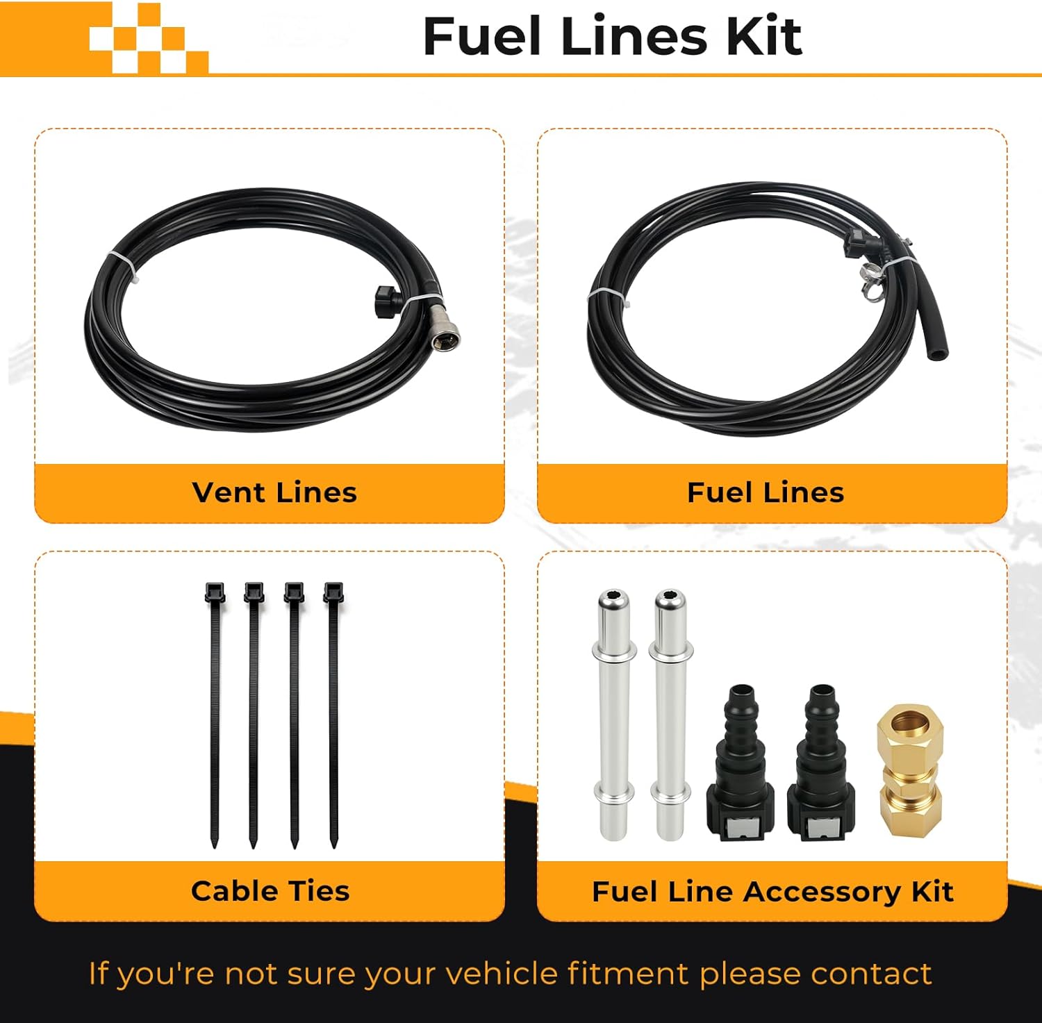 Fuel Lines Repair Kit 2004-2010 Compatible with Chevrolet Silverado GMC Sierra 1500 2500 3500 4.3L 4.8L 5.3L 6.0L 8.1L Pickup Truck Vent Line - Replaces FL-FG0340 FG0340