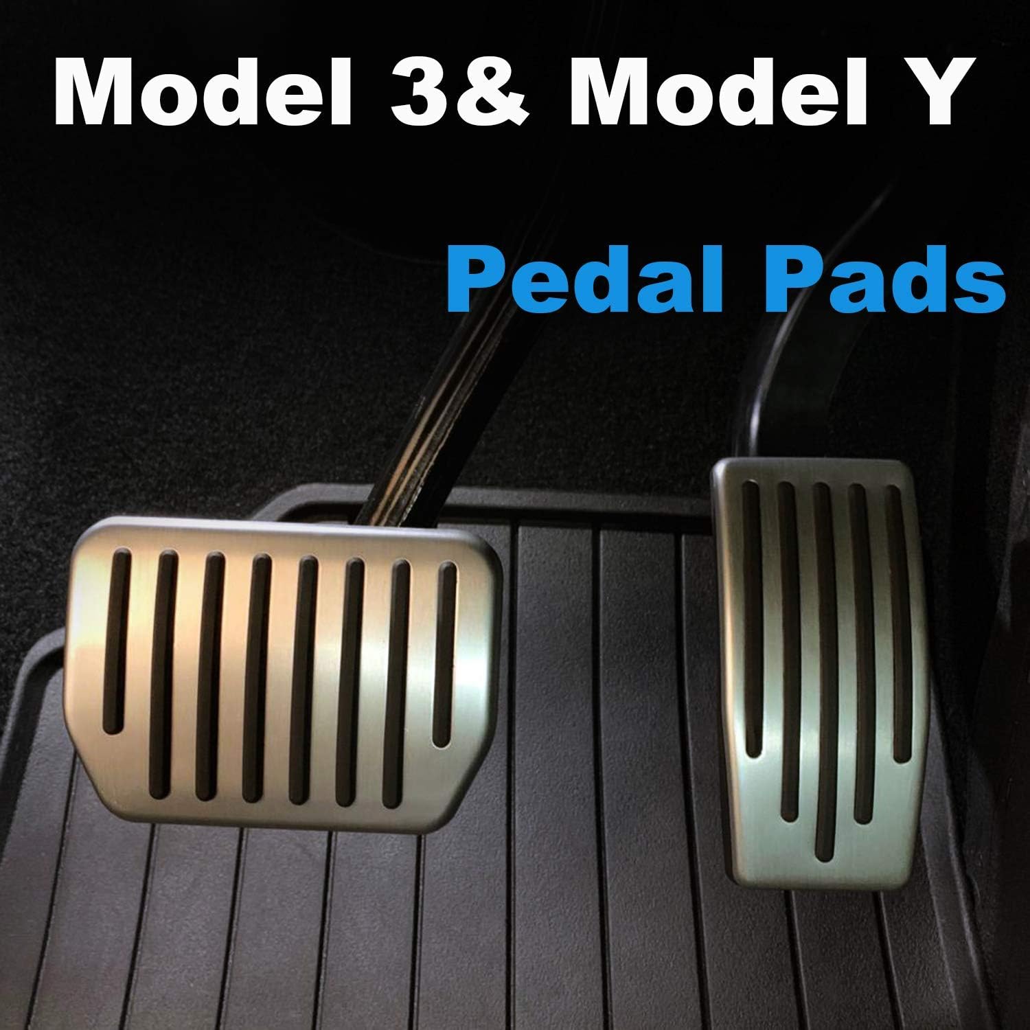 Topfit for Tesla 2022 2023 Model Y Model 3 Performance Pedal Pads Cover Foot Aluminum Non-Slip Pedals Accessories