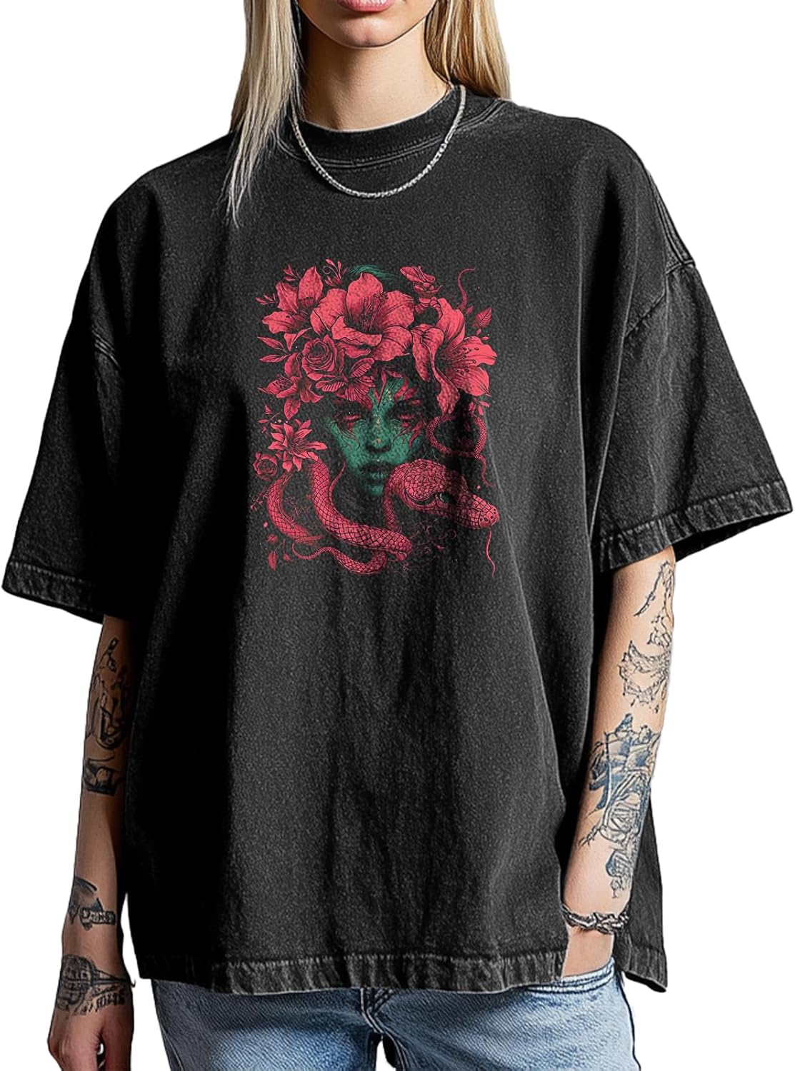 MARSVOVO Y2k Shirt Short Sleeve Printed Goth Punk Rock T Shirts Novelty Retro Tee Tops