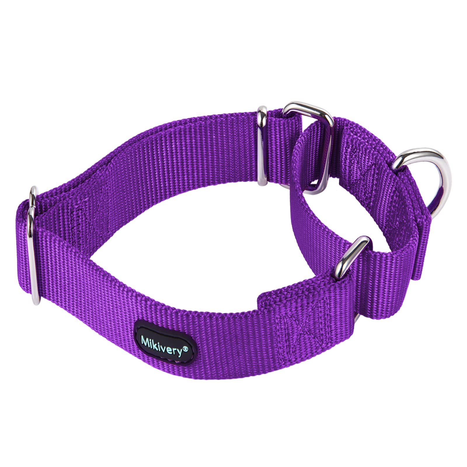 Mikivery Martingale Dog Collar Nylon Adjustable and Safety Training Colourful Comfortable Metal Buckle Pet Collars for Small Medium and Large Dogs(