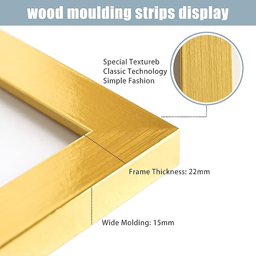 Miniatura 6 de YK Artwood Impresiones en lienzo personalizadas con tus fotos, marco de madera dorado moderno de 10 x 10 pulgadas con tu foto o arte, carga