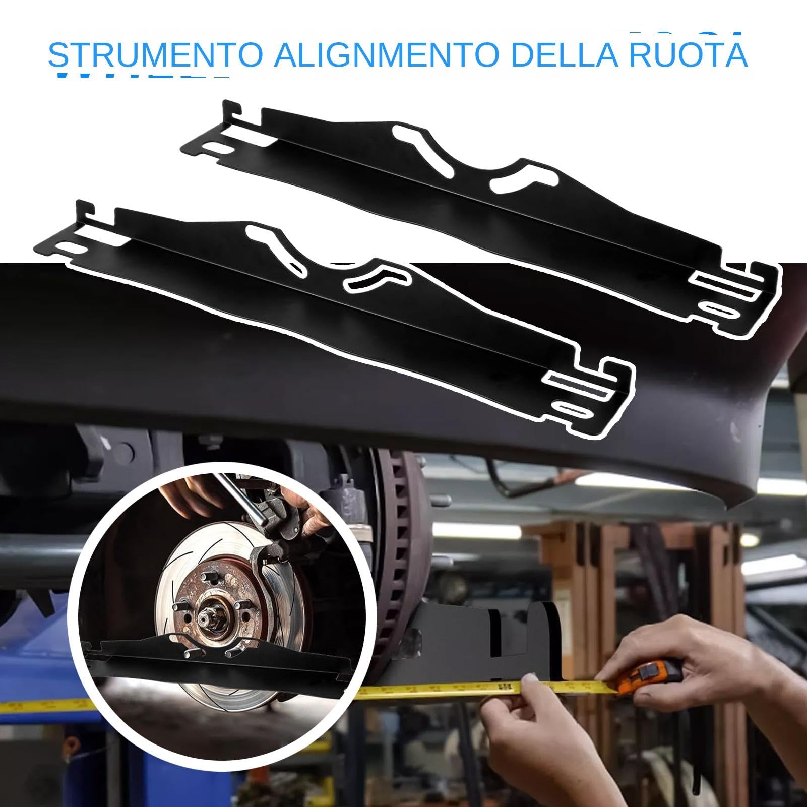 Piastre Di Allineamento Ruote In Acciaio Inox Per Foro Da 15 Mm, Con Slot Per Misurazione Precisa E Gancio A Muro, Per Officina E Garage