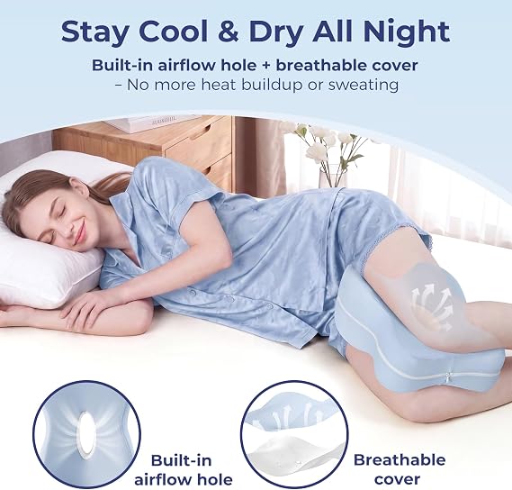 13 Extended-Length Knee Pillow for Side Sleepers with Full Thigh Support