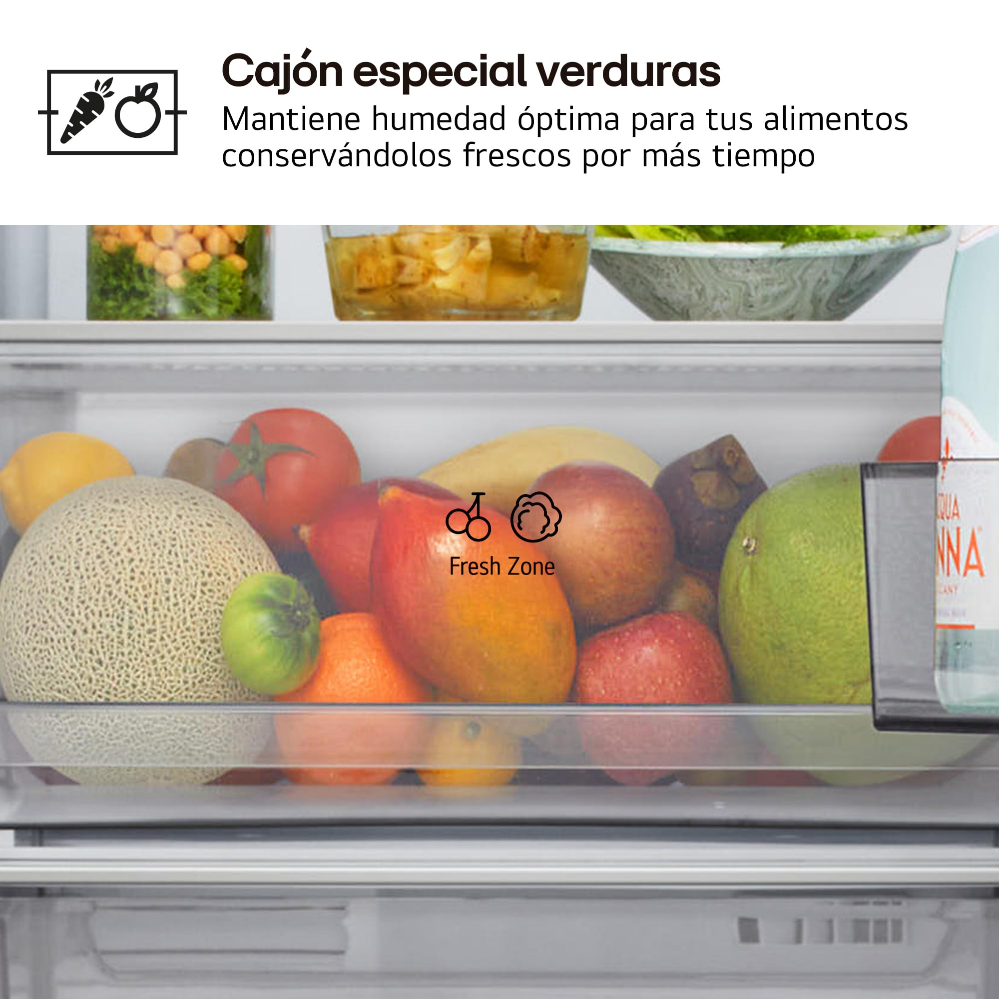 LG GBBSJ11DPY - Frigorífico Combi DoorCooling+, 1.86m, Clasificación D, Serie 200, Capacidad 333l, Inox antihuellas