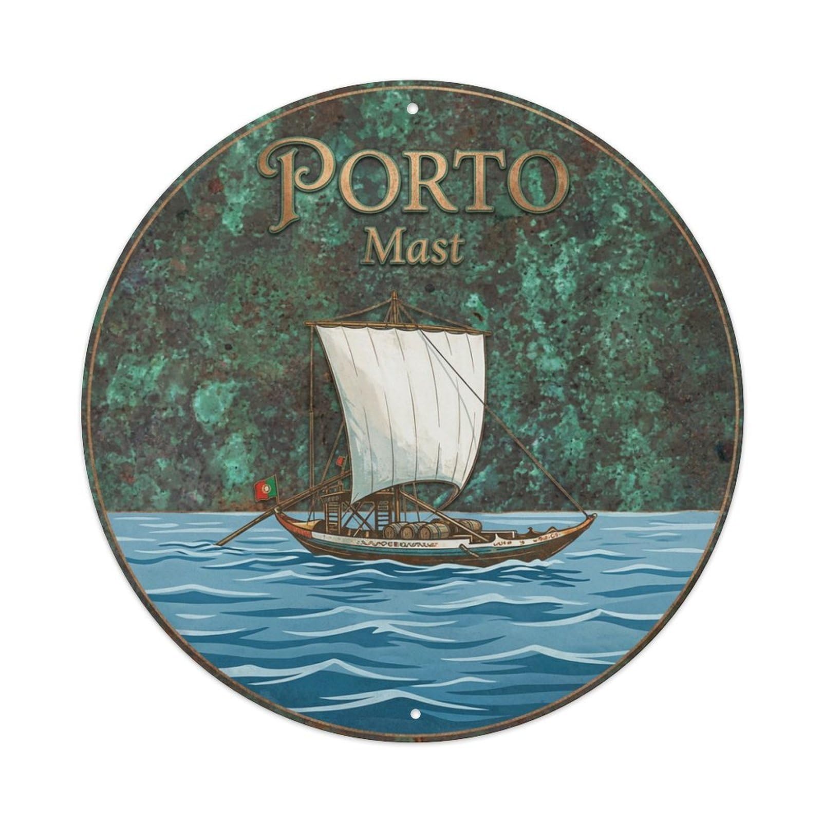 Xanthor Style Vintage Travel Oporto Portugal Sail Metal Tin Sign