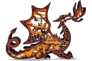 3D Wooden Dragon Decor Night Light