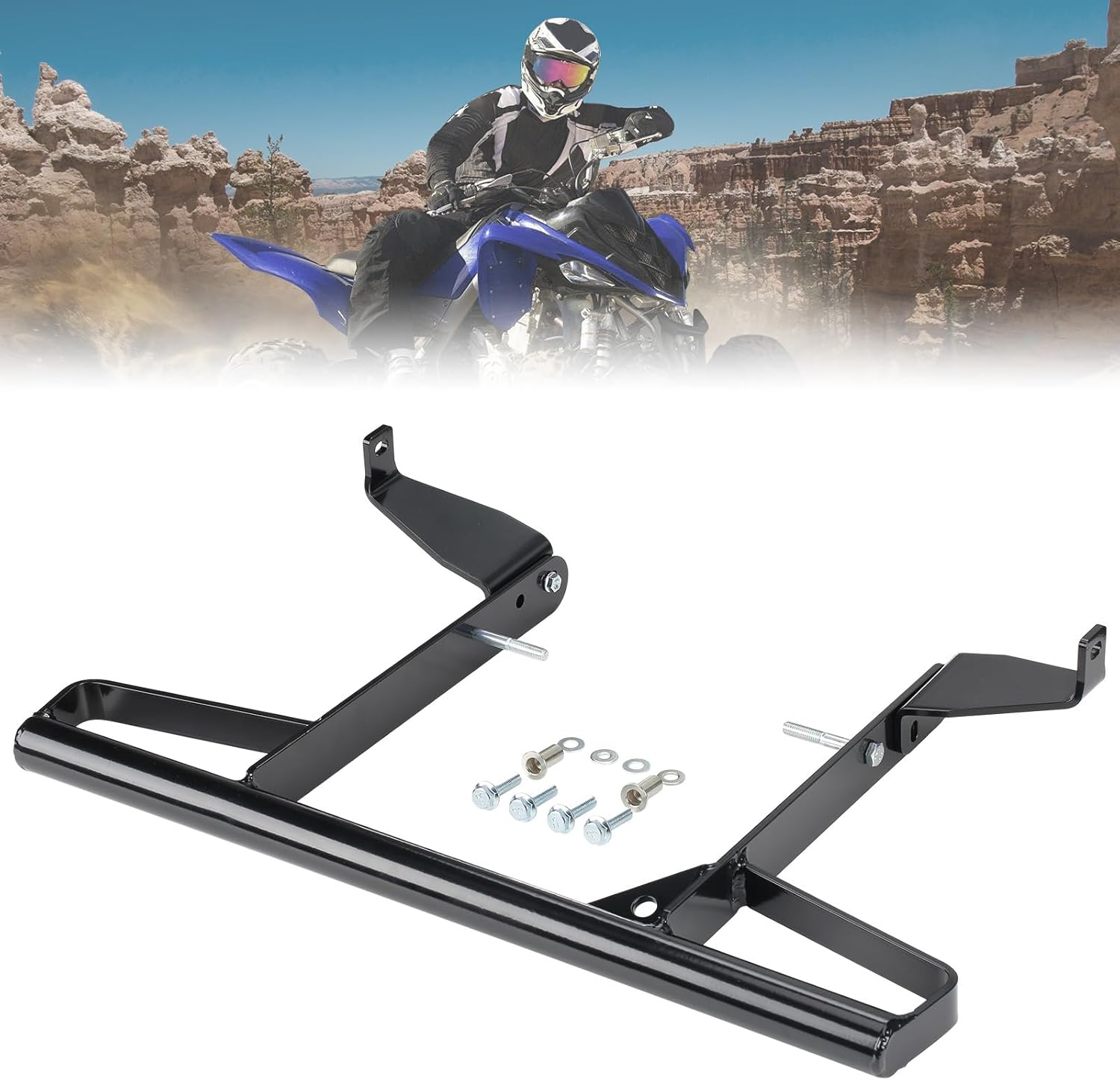 KEMIMOTO Grab Bar, Upgraded Handrail Rear Wide Aluminum Compatible with 2006-2024 Raptor 700 700R