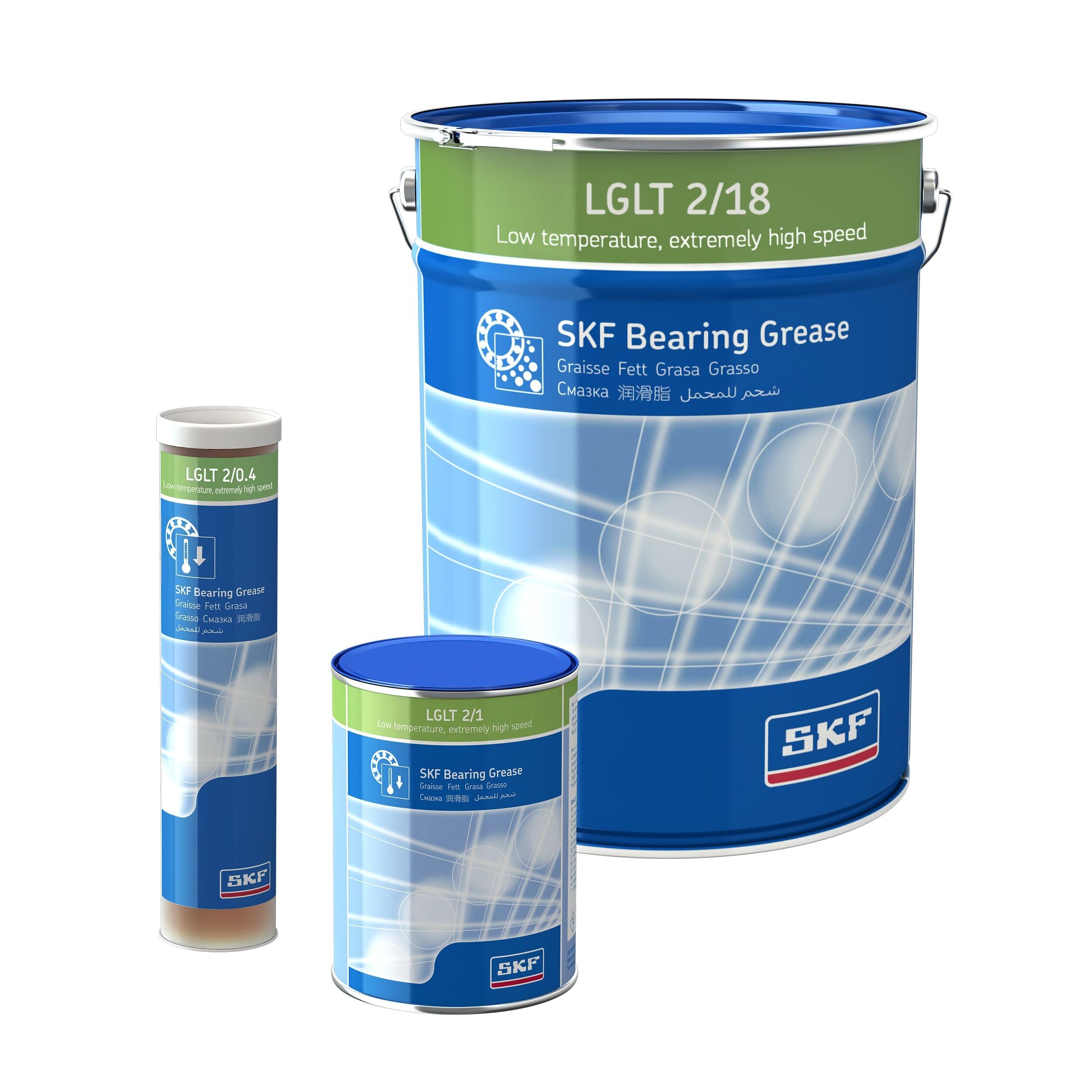 SKF LGLT 2/0.4 basse température, graisse de roulement extrêmement haute vitesse