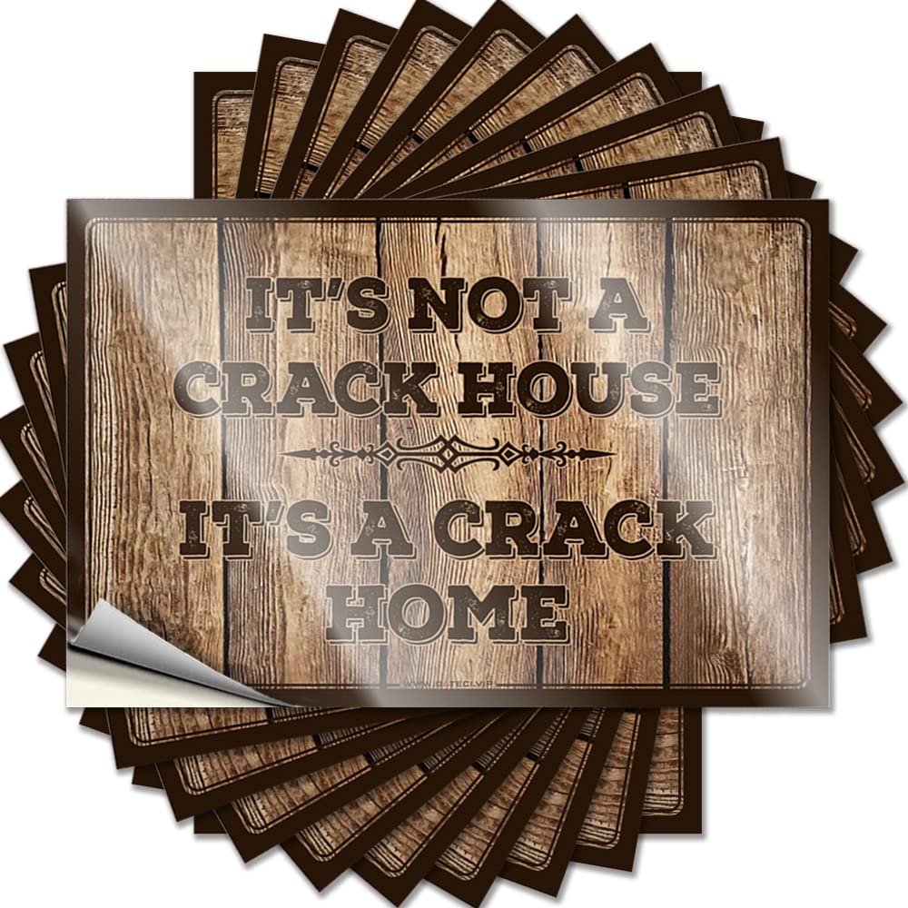 Toolbox Stickers and Decals It's Not A Crack House A Home Funny Sticker 10 Pcs Blank Bumper Stickers Christmas Car Stickers(12X18CM)