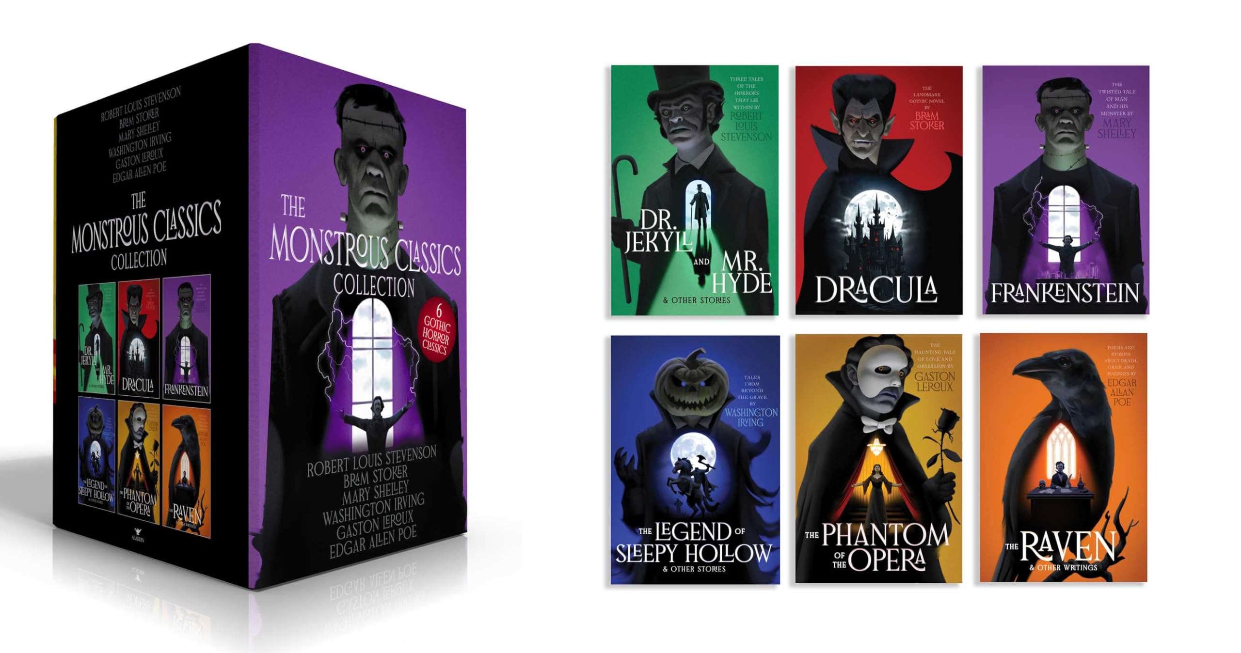 The Monstrous Classics Collection (Boxed Set): Dr. Jekyll and Mr. Hyde & Other Stories; Dracula; Frankenstein; The Legend of Sleepy Hollow & Other ... of the Opera; The Raven & Other Writings