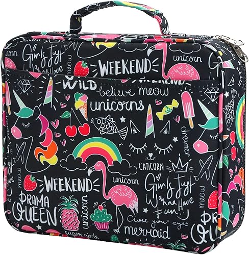 Lbxgap Estuche multifuncional con cremallera para iPad con asa y bolsillo con cremallera bolsa protectora de transporte con marcador y correas de