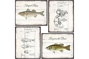 Vintage Fish Patent Prints: A Rustic Glimpse of Fishing Heritage