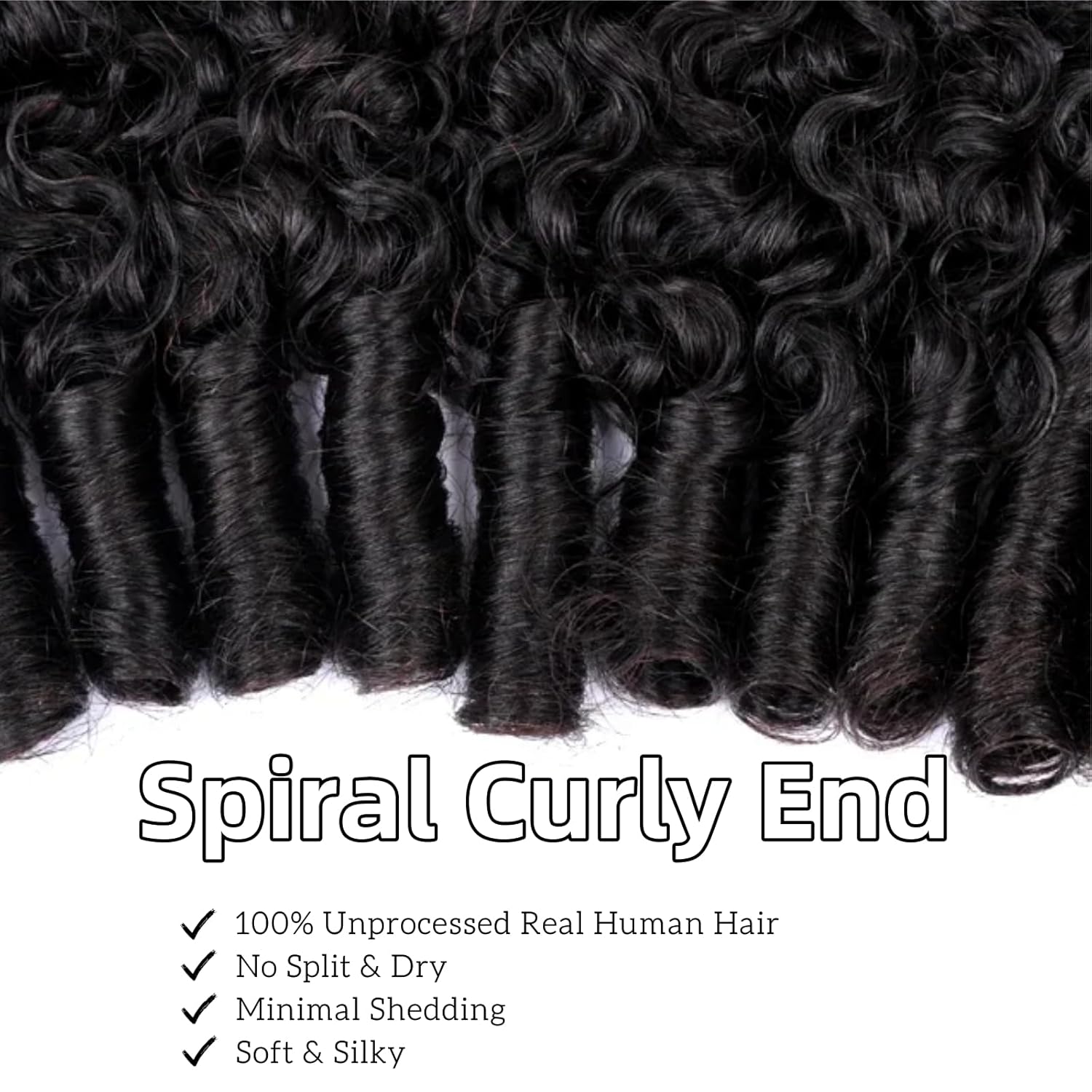 Burmese Curly Bundles Human Hair 14 16 18 Inch 3 Bundles Wet and Wavy Quick Weave for Women 3C4A Water Wave with Spiral Curly End Hair Extensions Natural Black