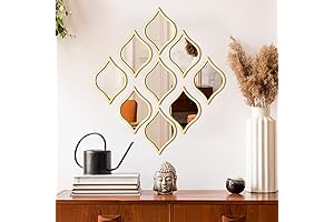 9Pcs Teardrop Mirror Wall Decor - Exquisite Acrylic Boho Elegance