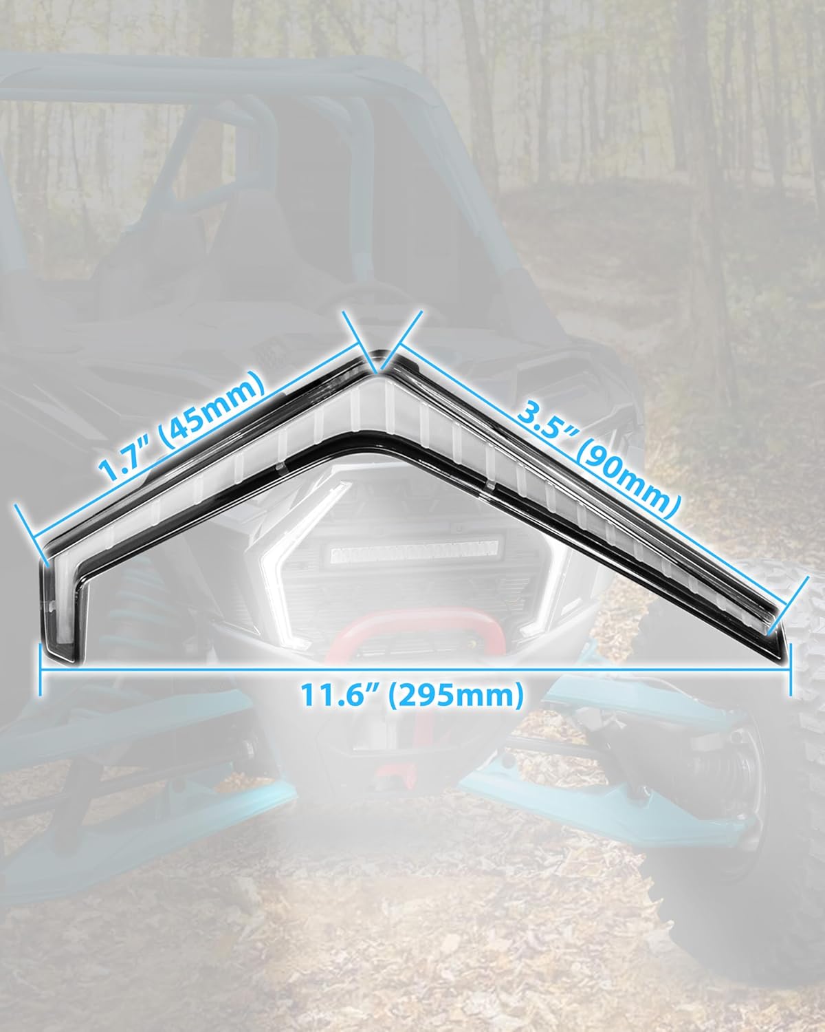 LED Grille Accent Fang Lights for Polaris RZR PRO XP/PRO R/PRO S 2025, Waterproof White Daytime Running Light & Signature Lamps, Replace #2417278, 2417279