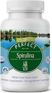 Perfect Supplements – Perfect Spirulina – 120 Vegetable Capsules – Organic Spirulina Supplement - Whole Food Micro Algae - Immune System Support