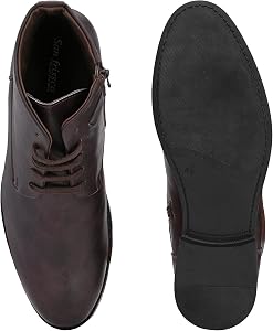 Buy San Frissco Men's Mid Top Ankle Boots with Zip/Slip On