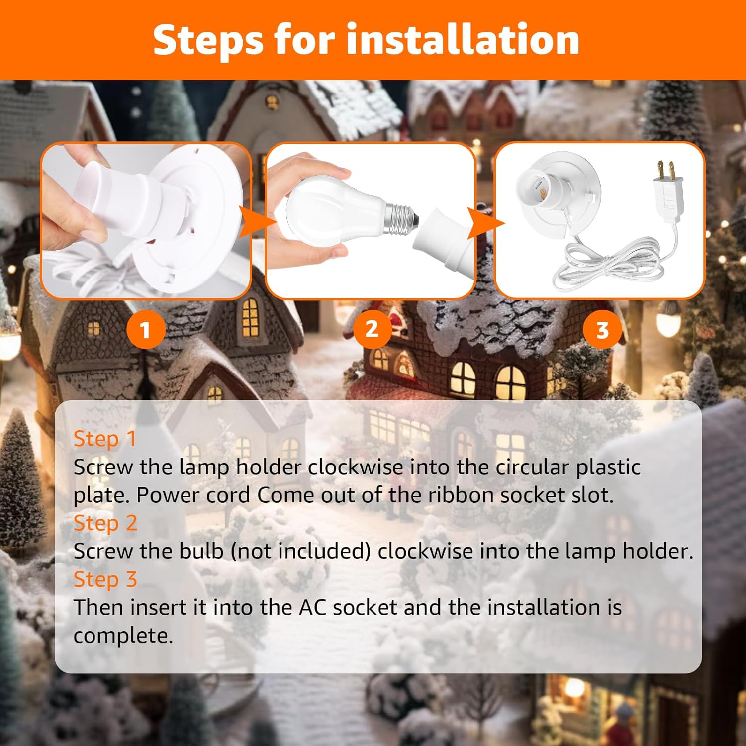2 Set Blow Mold Light Kit Replacement, E27 E26 Bulb Cord Kit for Halloween,Christmas,Salt Lamp,Craft Indoor Outdoor Decorations,Salt Lamp Base with Fuse Plug