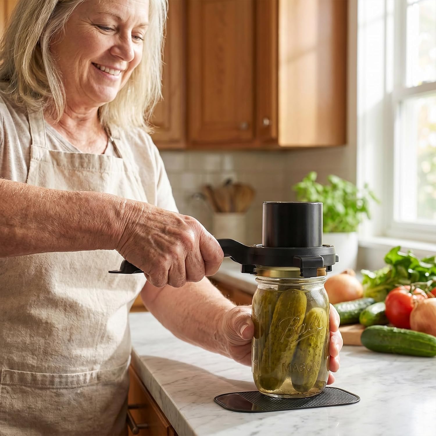 Stillstorm Electric Jar Opener with Gripper Pad, Multifunctional for Seniors &Weak Hands & Kids, Bottle Opener whith Automatic locking, Gift for Mother