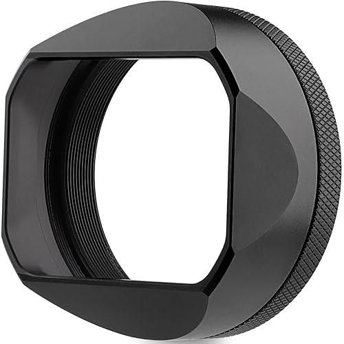 X100VI Square Metal Lens Hood for Fujifilm Fuji X100VI Camera Accessories Black with 49mm UV Filter Adapter Ring Haoge LH-X54B