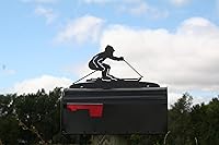 Vista 69 de Hobby, Recreation and Career Style Metal Powder Coated Mailbox Topper (Tent Camping, Matte Black)