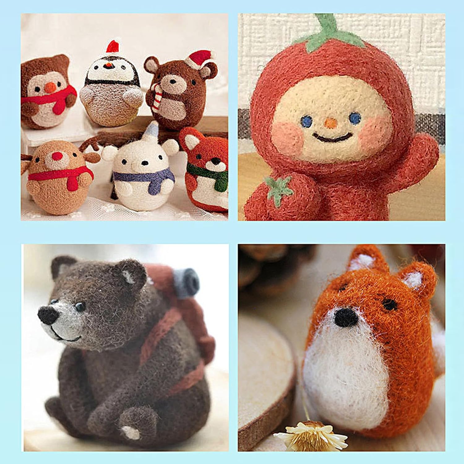 Wool Felt Pen with Wood Handle Combination Tool Pen Knitting Accessory for Knitted Artwork Handicraft Needle Felting Set