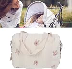 Poussette Organisateur Sac, Grand Cotton Hanging Storage avec plusieurs poches zippées pour les couches Jouets Baby Essentials, Durable Multifonctionnel Pousset Sac pour mamans Voyage à l'usage quotidien