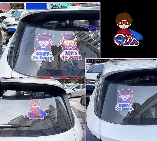 Miniatura 5 de Leniutor Calcomanía original para bebés a bordo para automóviles lindo vinilo impermeable para niños en el automóvil para ventana de automóvil