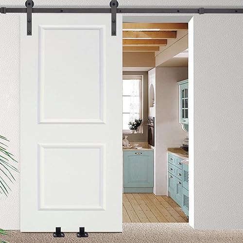 Miniatura 4 de Guías de suelo para puerta de granero, juego de 2 guías inferiores de herrajes para puertas correderas de granero, soportes ajustables en forma de L