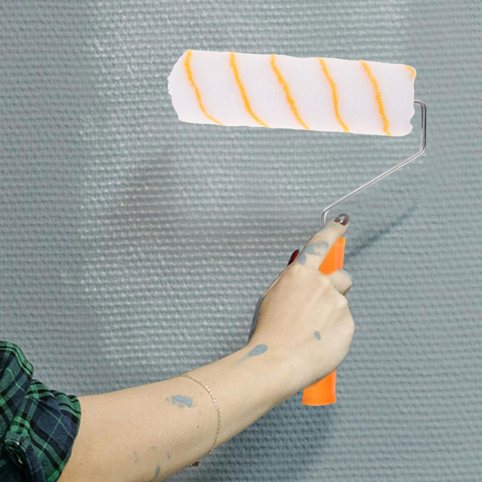 Housoutil Rullo per Pittura in Acciaio Inox 1,8m, Impugnatura Ergonomica con Asta Telescopica per Pittura Muro e Casa